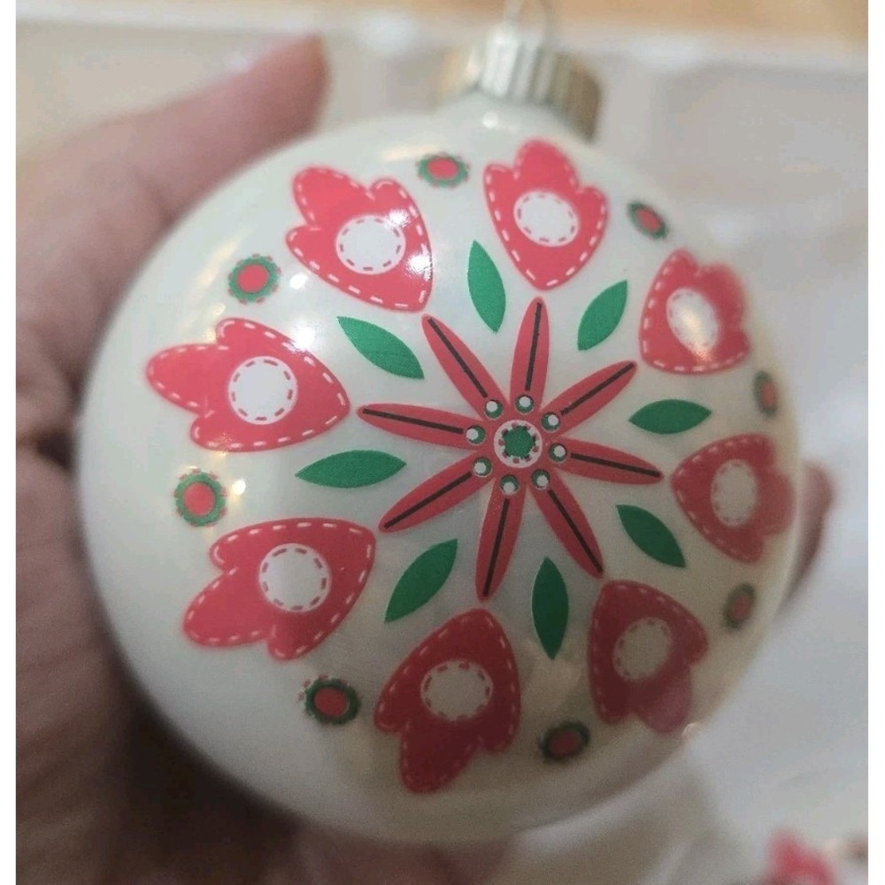 VTG Lot Of 4 Martha‎ Stewart Snowflake Ball Christmas  Ornaments Cottagecore